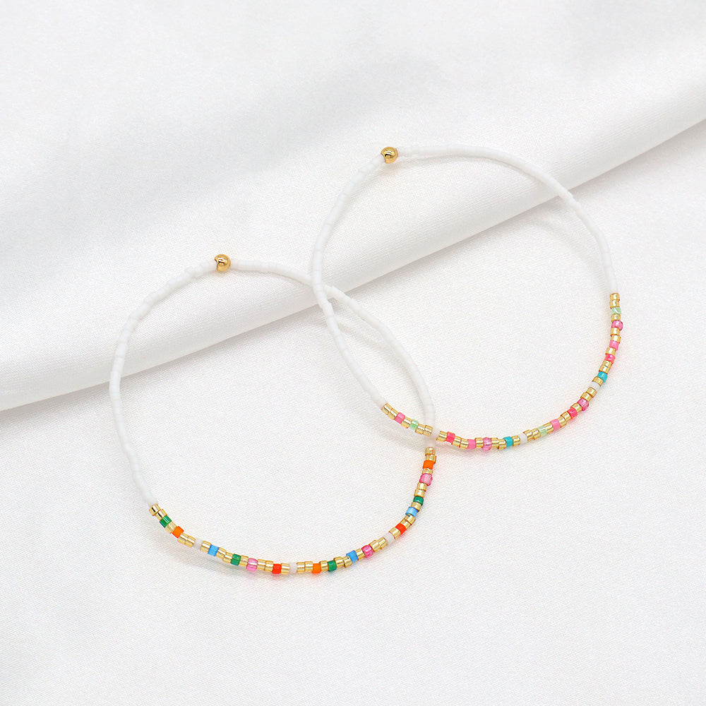 Multi-colour Miyuki Beads Elastic Adjustable Bracelet