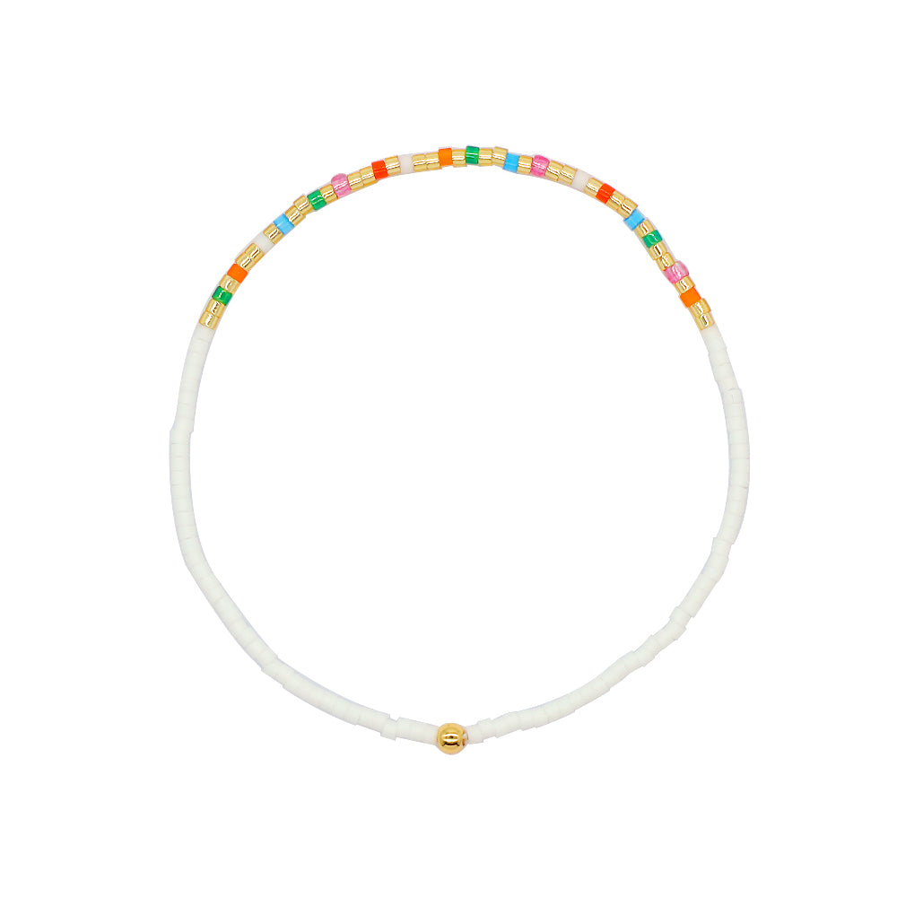 Multi-colour Miyuki Beads Elastic Adjustable Bracelet