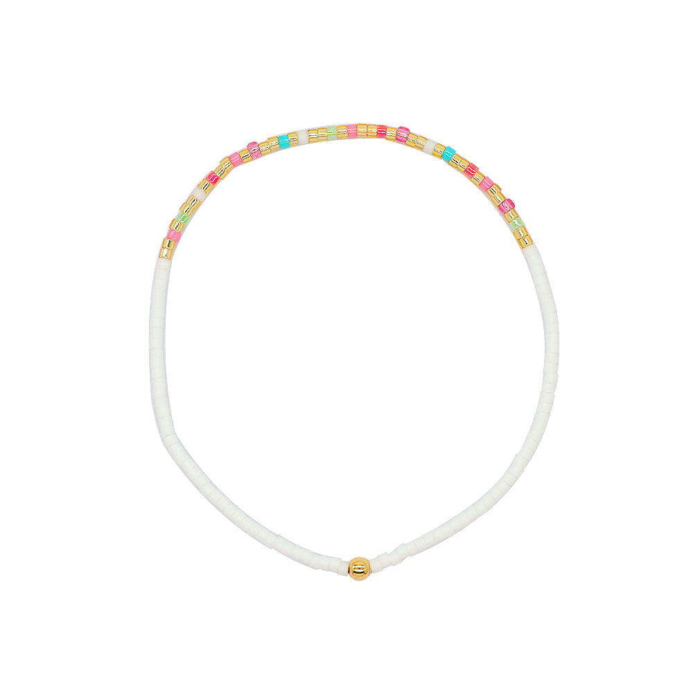 Multi-colour Miyuki Beads Elastic Adjustable Bracelet