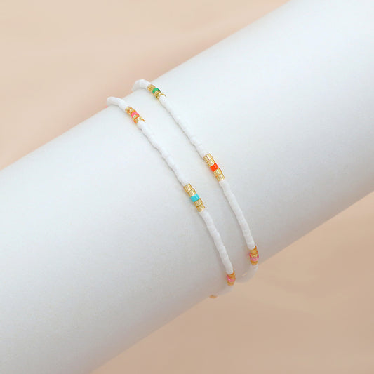 Multi-colour Miyuki Beads Elastic Adjustable Bracelet