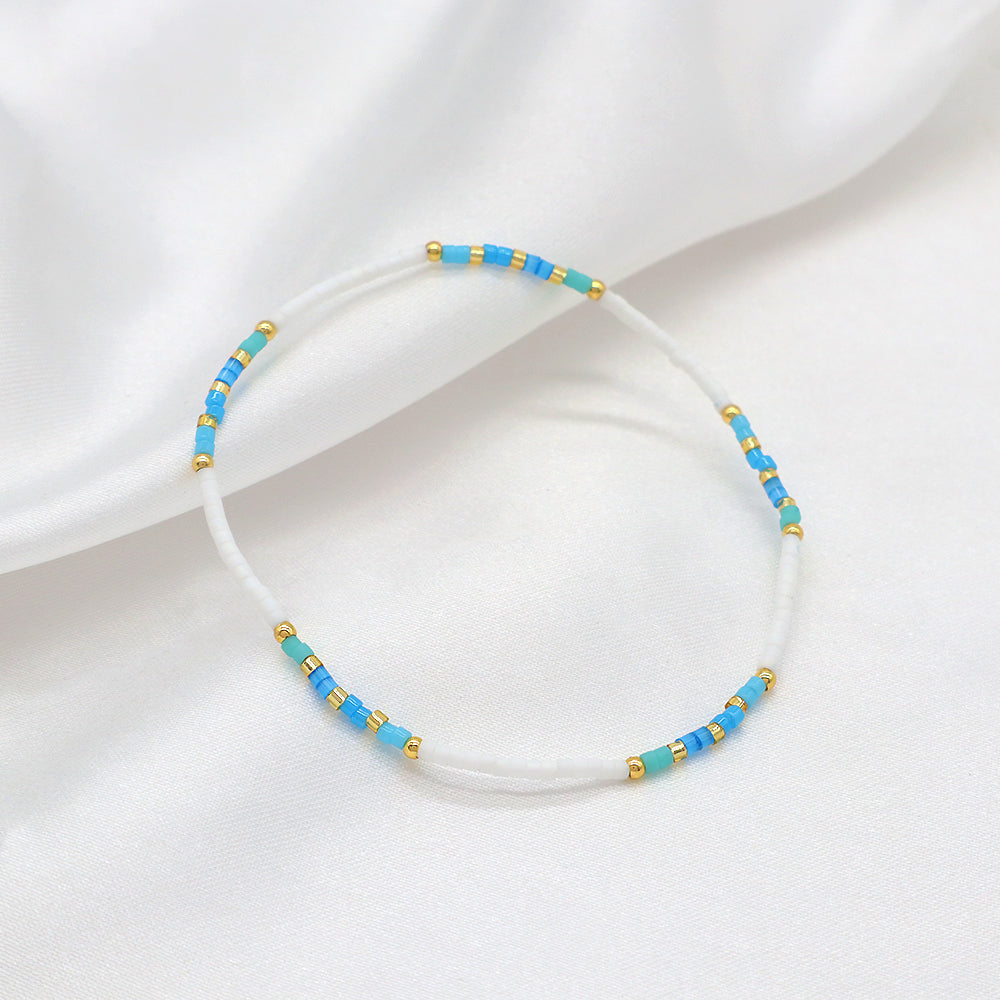 Multi-colour Miyuki Beads Elastic Adjustable Bracelet