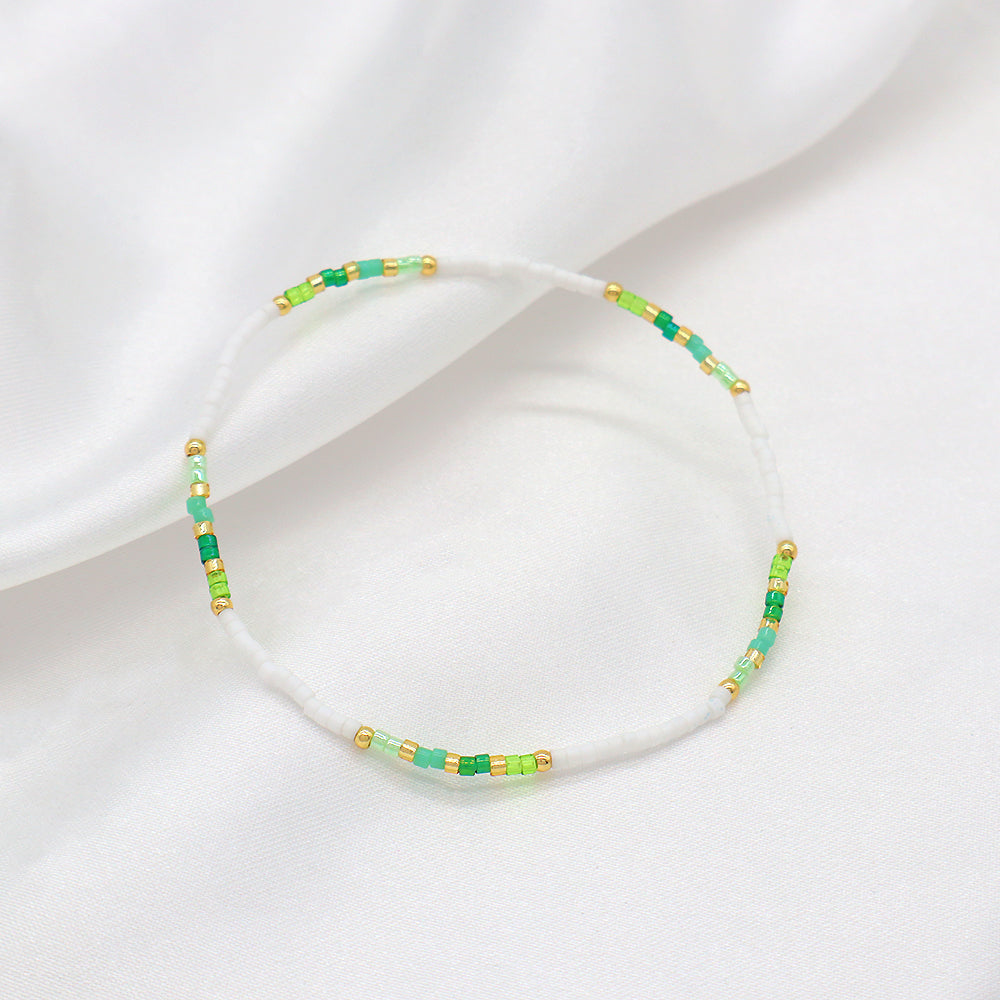 Multi-colour Miyuki Beads Elastic Adjustable Bracelet