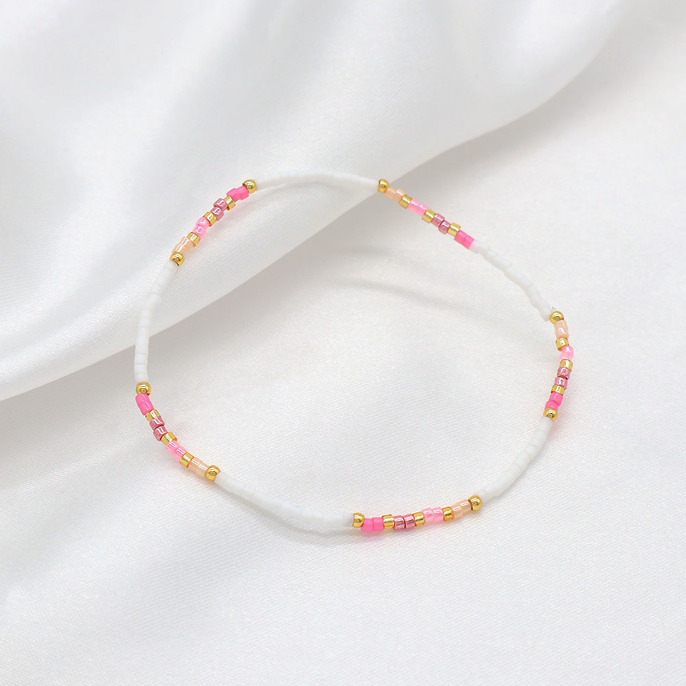 Multi-colour Miyuki Beads Elastic Adjustable Bracelet