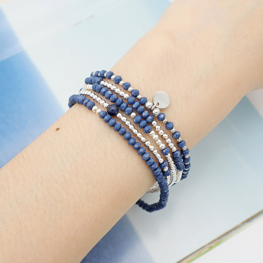 Good Quality Fashion Handmade Bracelet Femme Blue Glass Crystal Custom Charms Beaded Bracelets Jewelry