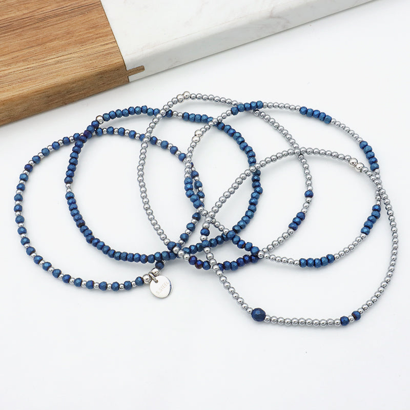 Manufacture China Factory Oem Handmade Wholesale Fashion Bangle Bracelet Custom Blue Beads Charms Men Bracelets