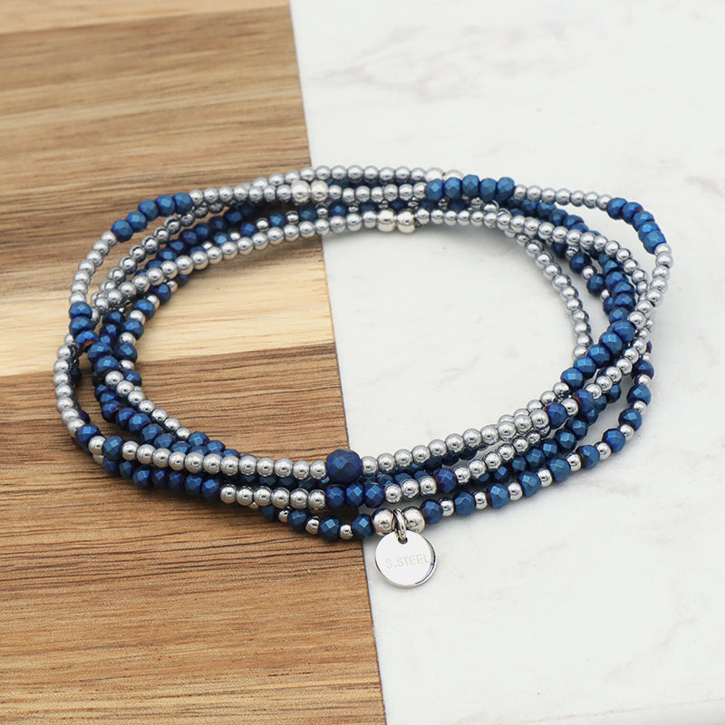 Manufacture China Factory Oem Handmade Wholesale Fashion Bangle Bracelet Custom Blue Beads Charms Men Bracelets