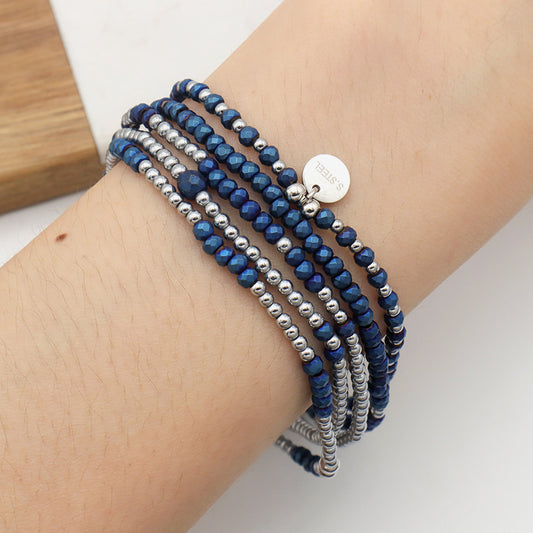 Manufacture China Factory Oem Handmade Wholesale Fashion Bangle Bracelet Custom Blue Beads Charms Men Bracelets