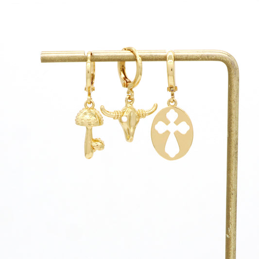 Wholesale China Factory Custom Women Fashionable Jewelry Dangle Earring Hoop CZ Gold Plated Hoop Earrings For Gift