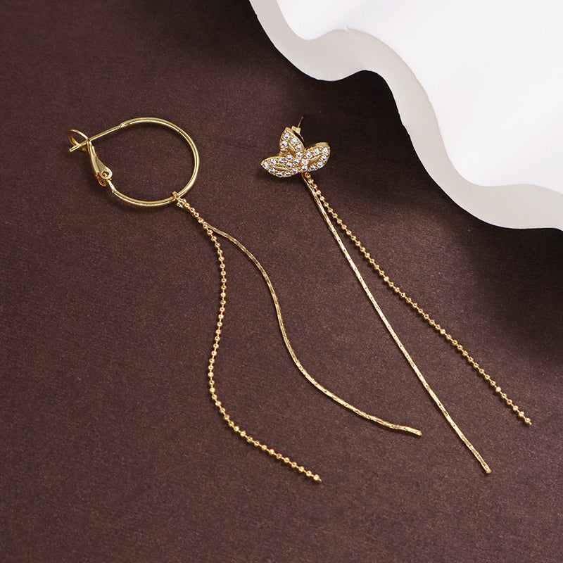 New Bulk Sale Fashion Custom Gold Drop Earrings Stud Hoop Earrings Jewelry  Gold Plated CZ Long Tassel Earrings For Women