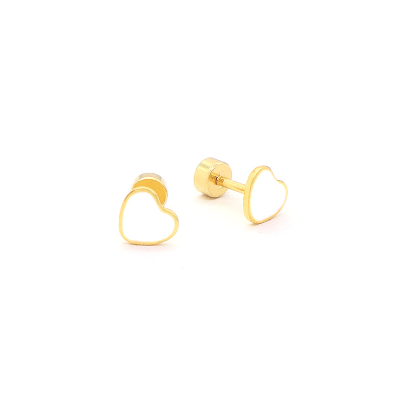 Custom Dainty Wholesale Love Heart Earrings Stud Jewelry Gold Plated Stainless Steel Enamel Heart Stud Earrings For Women Gift
