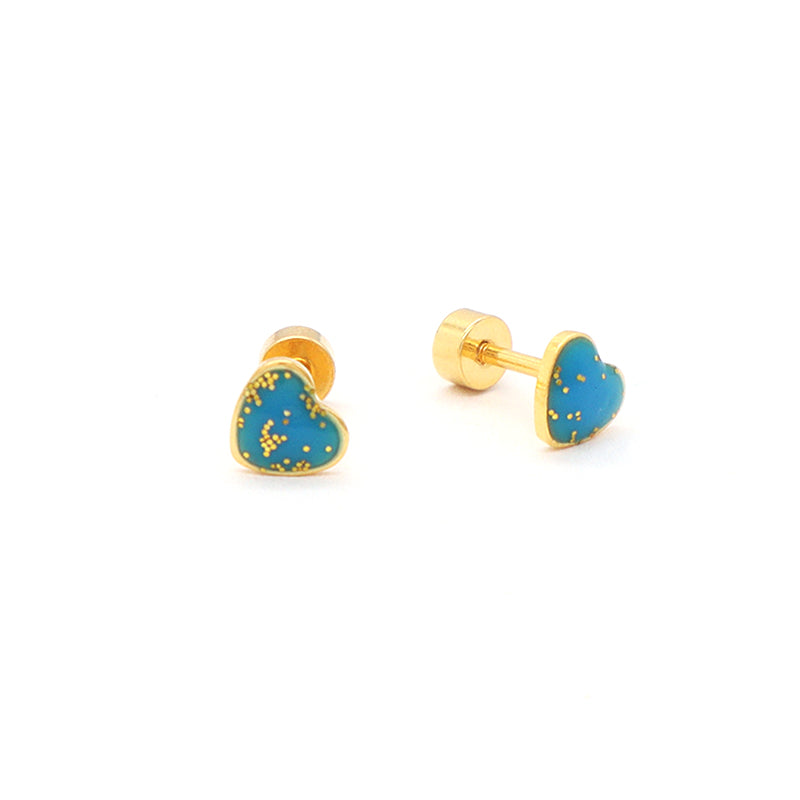 Heart Shape Earrings Stud Jewelry Custom Wholesale Gold Plated Stainless Steel Enamel Love Heart Stud Earrings For Women Gift
