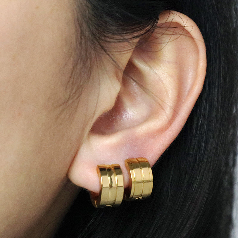 New Arrival Custom Fashion Wholesale Small Hoop Earring Women Gift Jewelry Gold Plated Stainless Steel Huggie Hoop Earrings