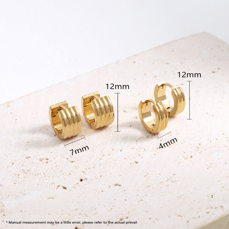 Hot Selling Wholesale Custom Women Fashion Gold Filled Earring Hoop Jewelry Gold Plated Stainless Steel Hoop Earrings For Gift