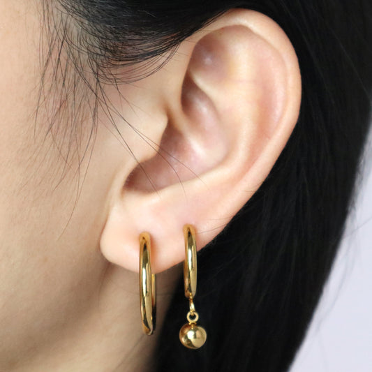 Newest Fashion Huggie Hoop Earring Women Gift Jewelry Wholesale Factory Custom Gold Plated Stainless Steel Hoop Earrings