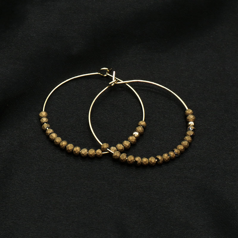 China Factory Various Corful Handmade Wholesale Custom Hoop Earrings Women Gift Jewelry Gold Plated Glass Crystal Earrings