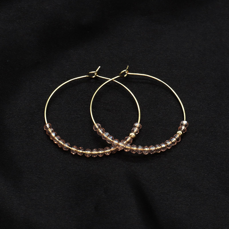 China Factory Various Corful Handmade Wholesale Custom Hoop Earrings Women Gift Jewelry Gold Plated Glass Crystal Earrings