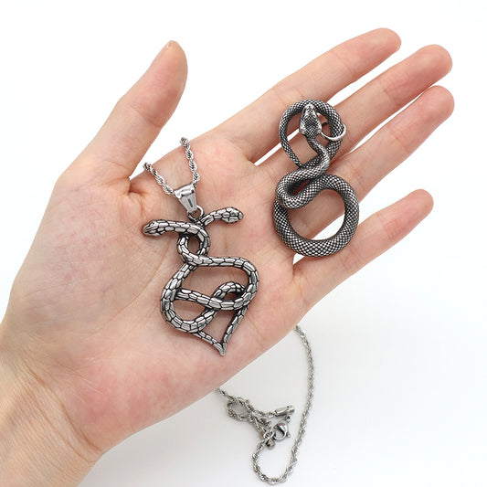 Factory Custom Wholesale Manufacture Fashionable Snake Pendant Jewelry No Tarnish Stainless Steel Snake Necklace For Men Women