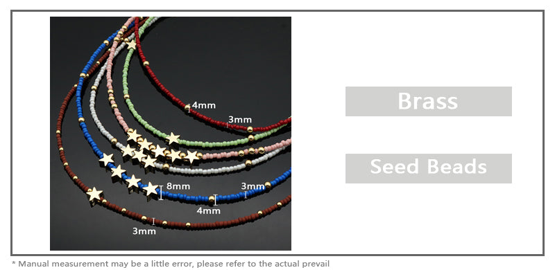 Various OEM Wholesale China Factory Handmade Customized Seed Beads Gold Plated Star Pendant Charm Necklace For Women Gift