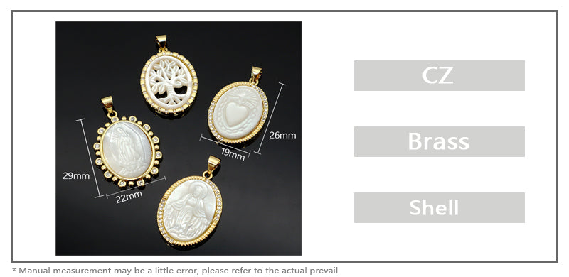 Factory New Fashion Factory Newest Custom Wholesale Fashion Shell Pendant Gold Plated Chain Jewelry Brass Chain necklace