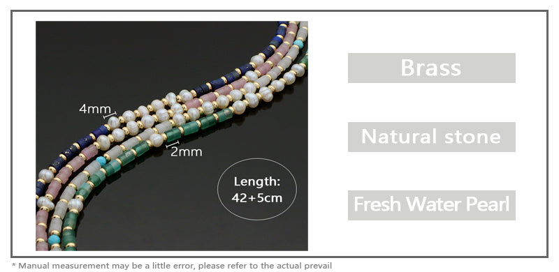GOOD Quality Custom Manufacture Factory Wholesale Ajustable Handmade Natural Stone Necklace Fresh Water Pearl Necklace For Women