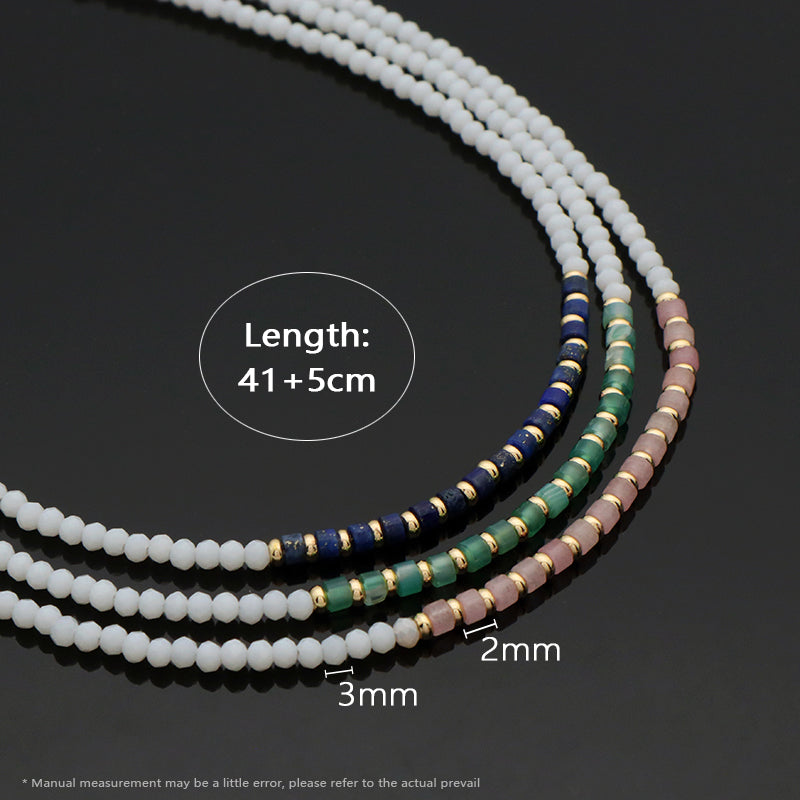 OEM Wholesale China Factory Customized Handmade Manufacture Gold Plated Natural Stone Beads Glass Crystal Beads Necklace