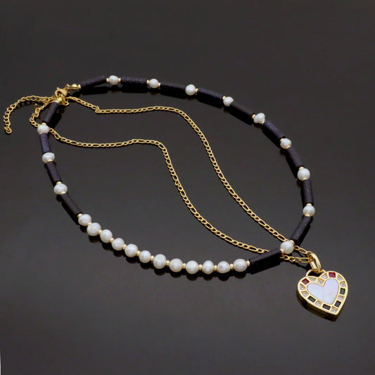 Custom Wholesale Handmade Trendy Manufacture Gold Plated Fresh Water Pearl Natural Stone Beads Necklace