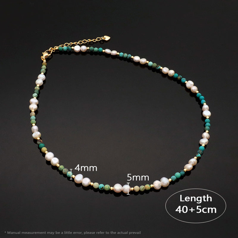 Custom Quality Manufacture Factory Wholesale Ajustable Handmade Natural Stone Necklace Fresh Water Pearl Necklace For Women