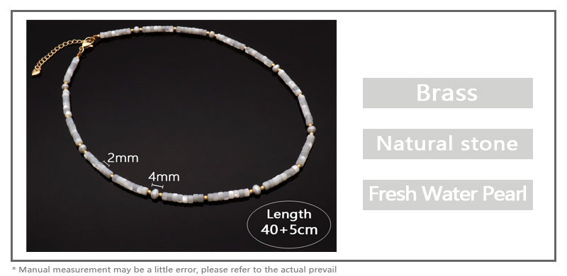 Newest Design Factory Wholesale Ajustable Handmade Natural Stone Necklace Fresh Water Pearl Necklace For Women