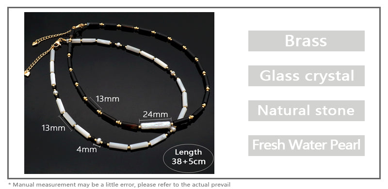 Wholesale Newest Design Factory Ajustable Handmade Natural Stone Necklace Fresh Water Pearl Necklace For Women