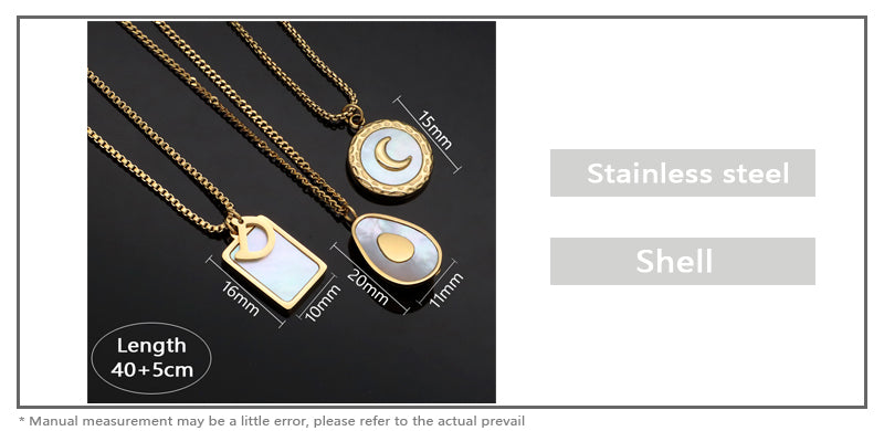 Newest Design Customized Factory Wholesale Fashion Gold Plated Chain Stainless Steel Chain Jewelry Shell Pendant Necklace