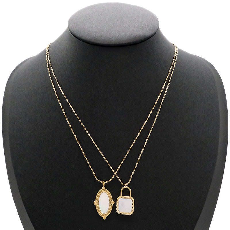 Customized Wholesale Factory Newest Design Fashion Gold Plated Chain Stainless Steel Chain Jewelry Shell Pendant Necklace