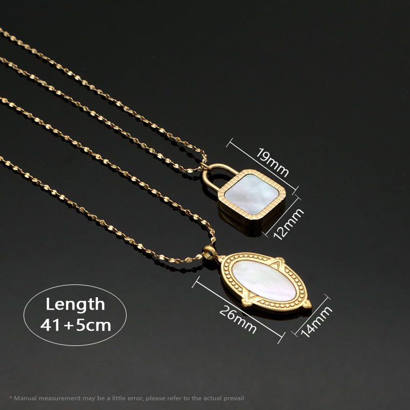 Customized Wholesale Factory Newest Design Fashion Gold Plated Chain Stainless Steel Chain Jewelry Shell Pendant Necklace