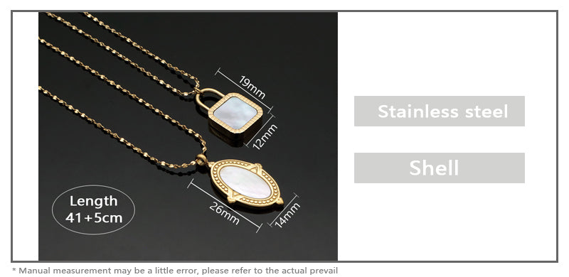 Customized Wholesale Factory Newest Design Fashion Gold Plated Chain Stainless Steel Chain Jewelry Shell Pendant Necklace