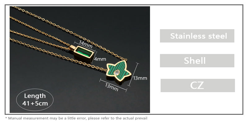 Newest Customized Wholesale Fashion Design Gold Plated Chain Stainless Steel Chain Jewelry Shell CZ Pendant Necklace