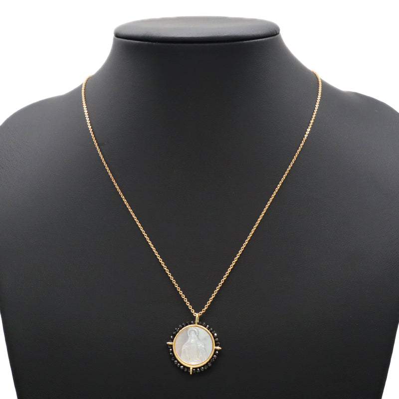 Customized Wholesale Fashion Design Gold Plated Chain Brass Chain Jewelry Natural Stone Beads Shell Pendant Necklace
