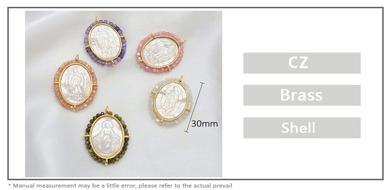 Newest Wholesale Custom Jewelry Various Color Shell Charm Pendant Gold Plated Natural Stone Shell Necklace Pendant