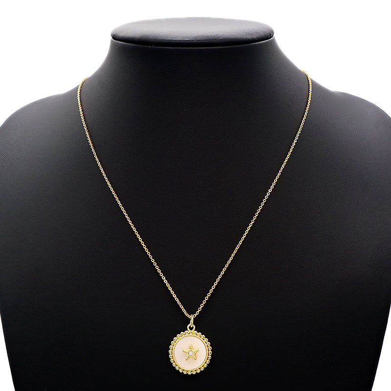 Newest Design Wholesale Customizable Star butterfly moon Pendant Jewelry Gift Shell Pendant Gold Plated Necklace For Women