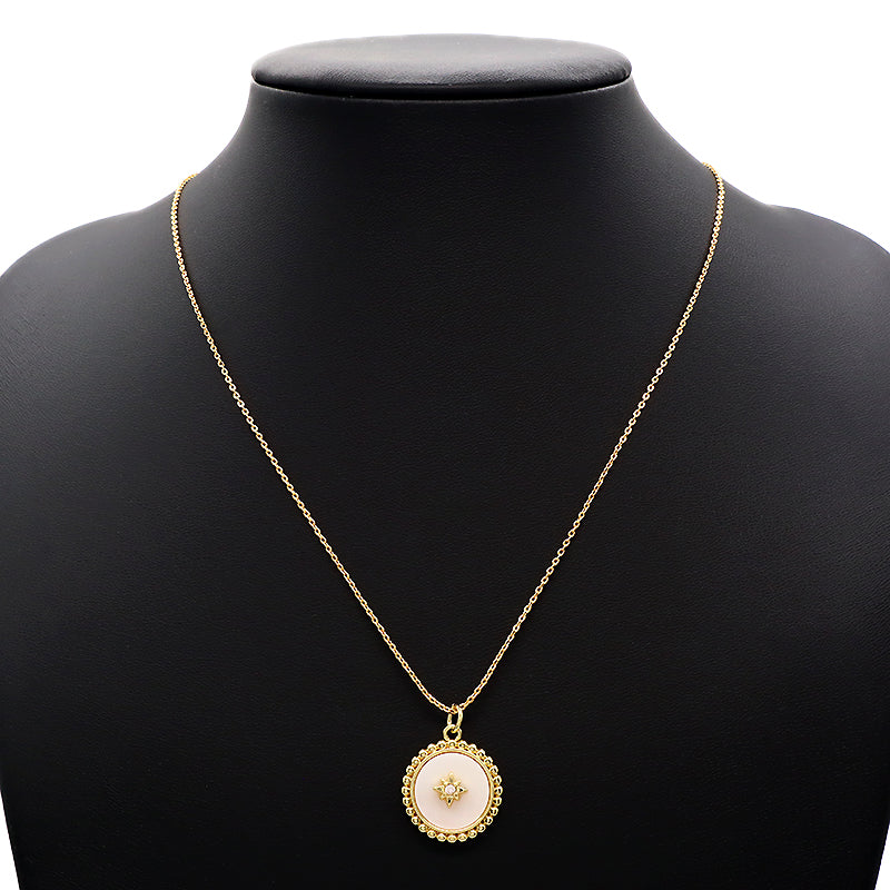 Newest Design Wholesale Customizable Star butterfly moon Pendant Jewelry Gift Shell Pendant Gold Plated Necklace For Women