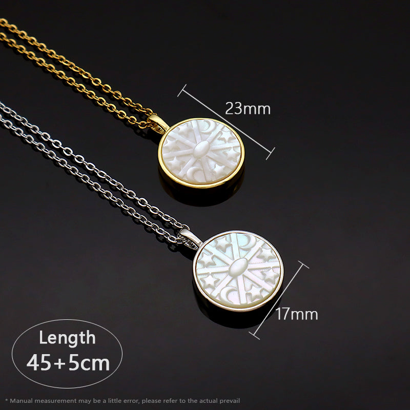 Factory Manufacture Customized Wholesale Handmade Gold Plated Natural Stone Beads Shell Pendant Stainless Steel Chain Necklace For Women Gift