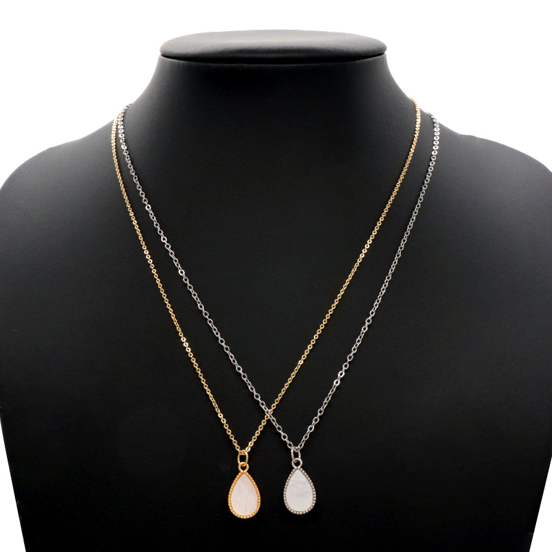 Newest Wholesale Custom Manufacture Factory Necklace Women Gold Plated Waterdrop Shell Pendant For Necklace Jewelry