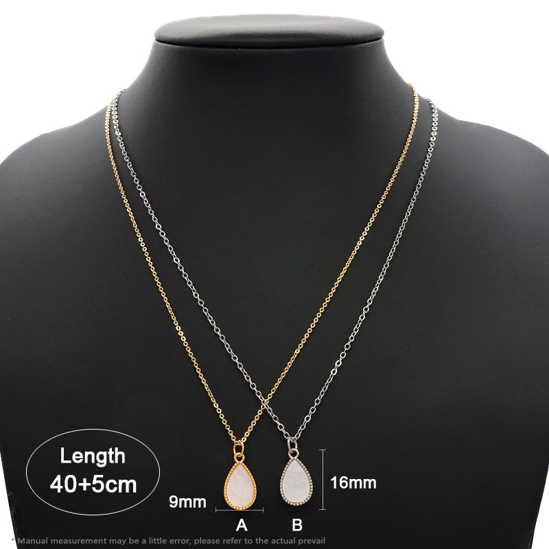 Newest Wholesale Custom Manufacture Factory Necklace Women Gold Plated Waterdrop Shell Pendant For Necklace Jewelry