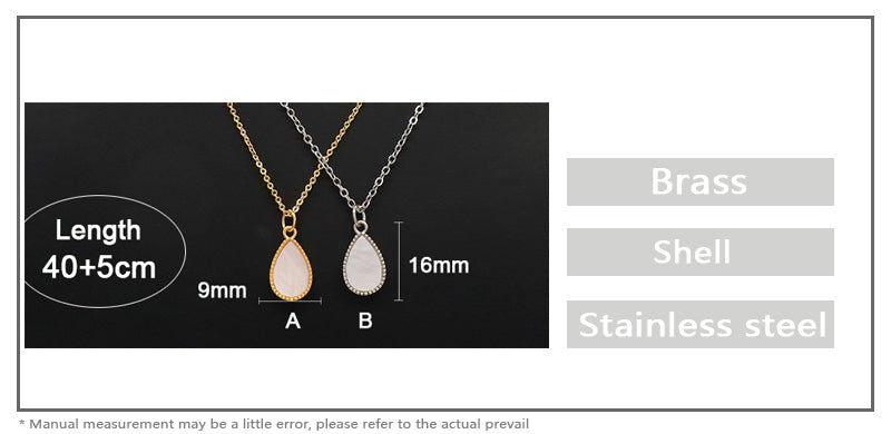 Newest Wholesale Custom Manufacture Factory Necklace Women Gold Plated Waterdrop Shell Pendant For Necklace Jewelry