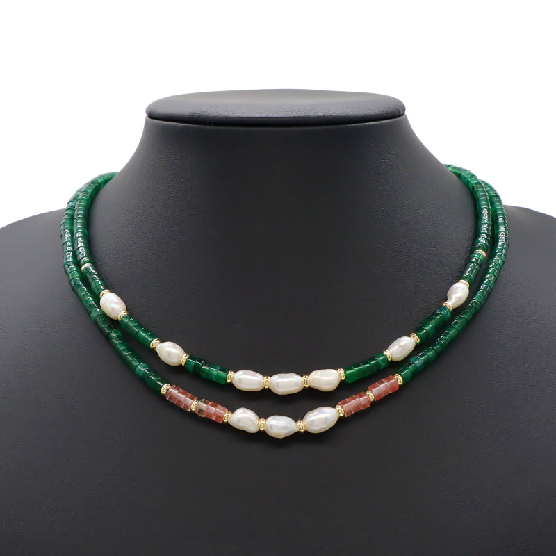 Newest Design Wholesale Factory Adjustable Handmade Natural Stone Necklace Fresh Water Pearl Necklace For Women