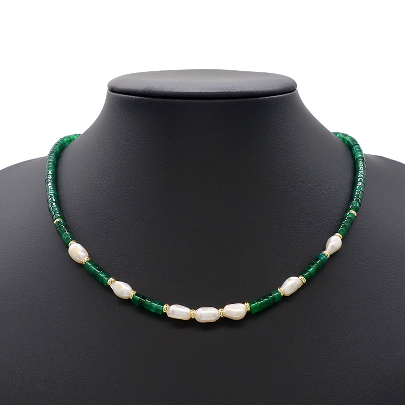 Newest Design Wholesale Factory Adjustable Handmade Natural Stone Necklace Fresh Water Pearl Necklace For Women