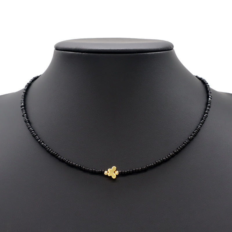 Newest Custom Wholesale Fashion Handmade Gold Plated Brass Butterfly Stars Charm Jewelry Gift Seed Beads Necklace