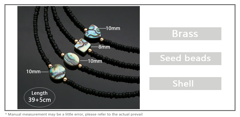 Wholesale OEM China Factory Fashion Handmade Custom Gold Plated Shell Charm Jewelry Seed Beads Necklace