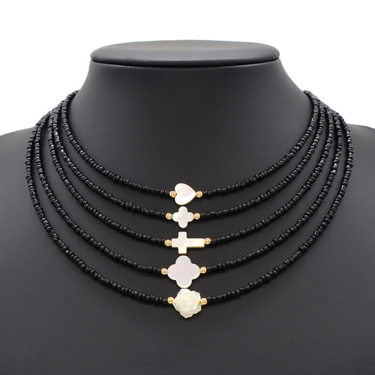 Wholesale OEM China Factory Fashion Handmade Custom Gold Plated Shell Charm Jewelry Seed Beads Necklace