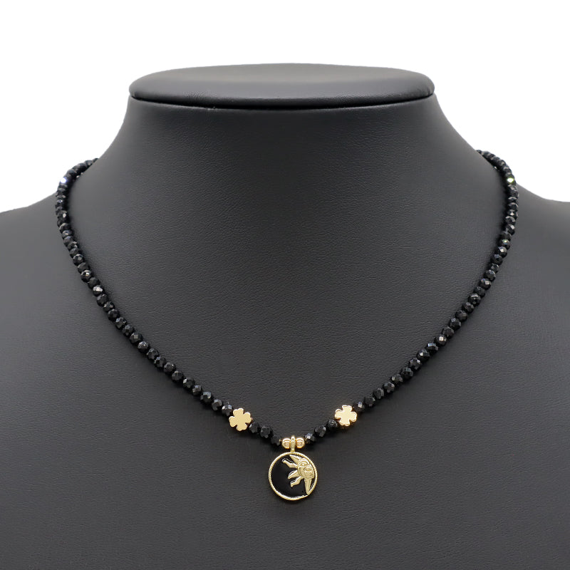 Wholesale OEM Custom Trendy Energy Gemstone Gold Plated Charm Pendant Natural Stone Agate Beads Necklace For Women