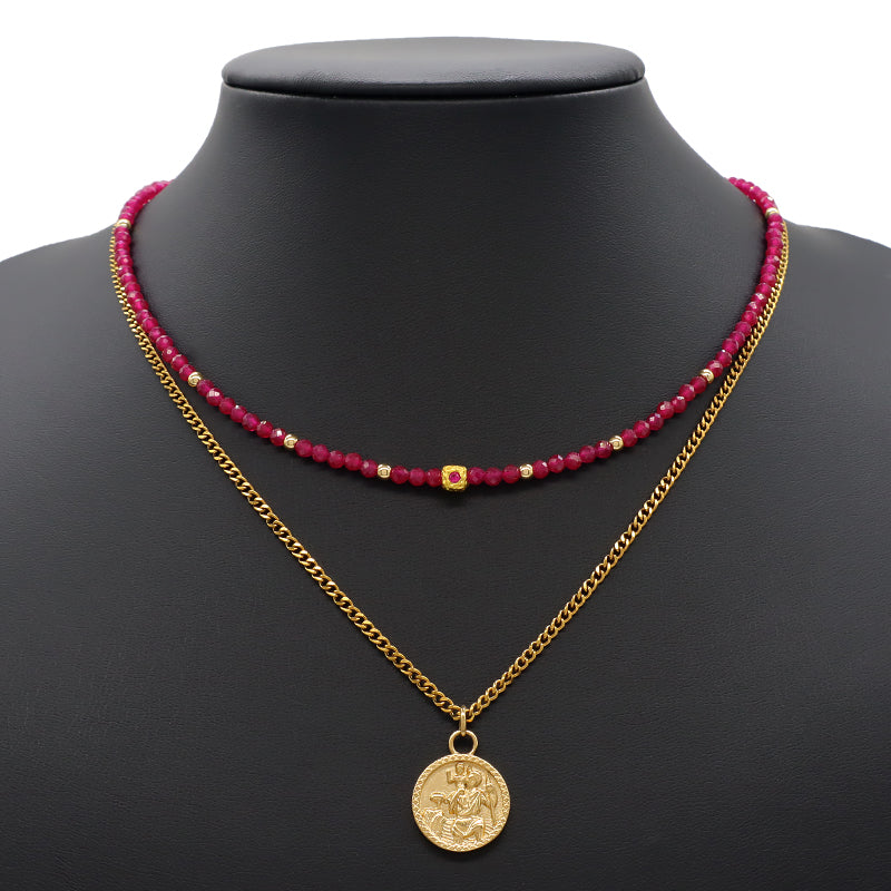 New Customized Fashionable Handmade OEM Wholesale Customized Gold Plated Natural Stone Beads Necklace For Women Gift