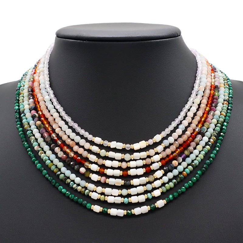 New Design Trendy Wholesale Custom Fashion Simple Handmade Manufacture Natural Stone Beads Jewelry Necklace